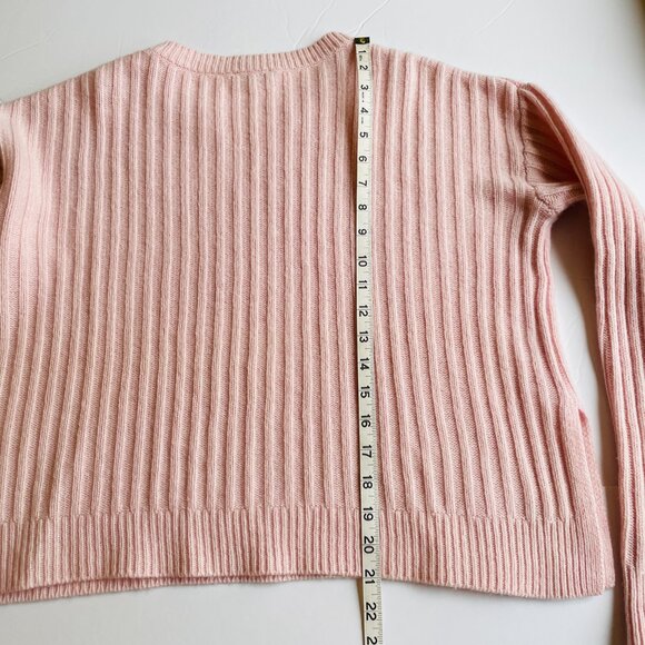 Rails Joelle Ribbed Sweater Wool Cashmere Blend Cropped Boxy Pink Size Medium - Picture 15 of 15